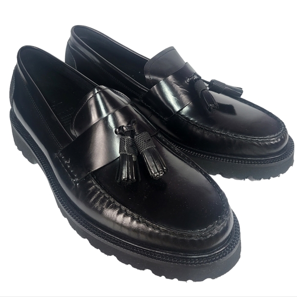 Cole Haan American Classics Box Leather Tassel Loafers Black 8.5 - Picture 2 of 4